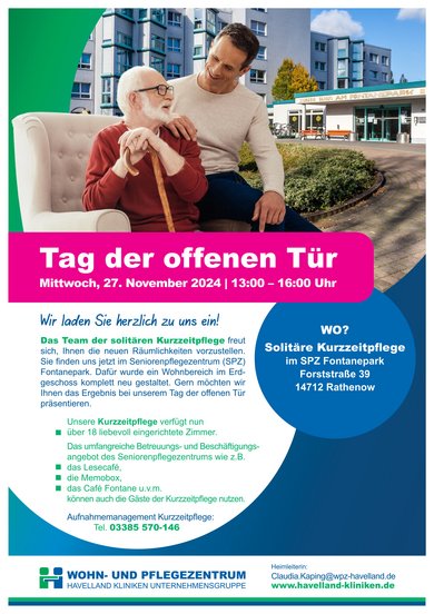 Tag der offenen Tür - solitäre Kurzzeitpflege im SPZ Fontanepark